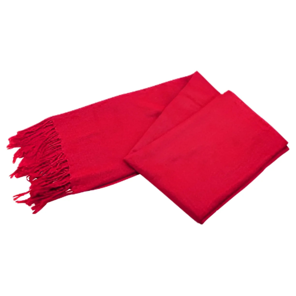 Rose Red Solid Scarfs for Women Fashion Warm Neck Womens Winter Scarves Pashmina Silk Scarf Wrap with Fringes for Ladies by